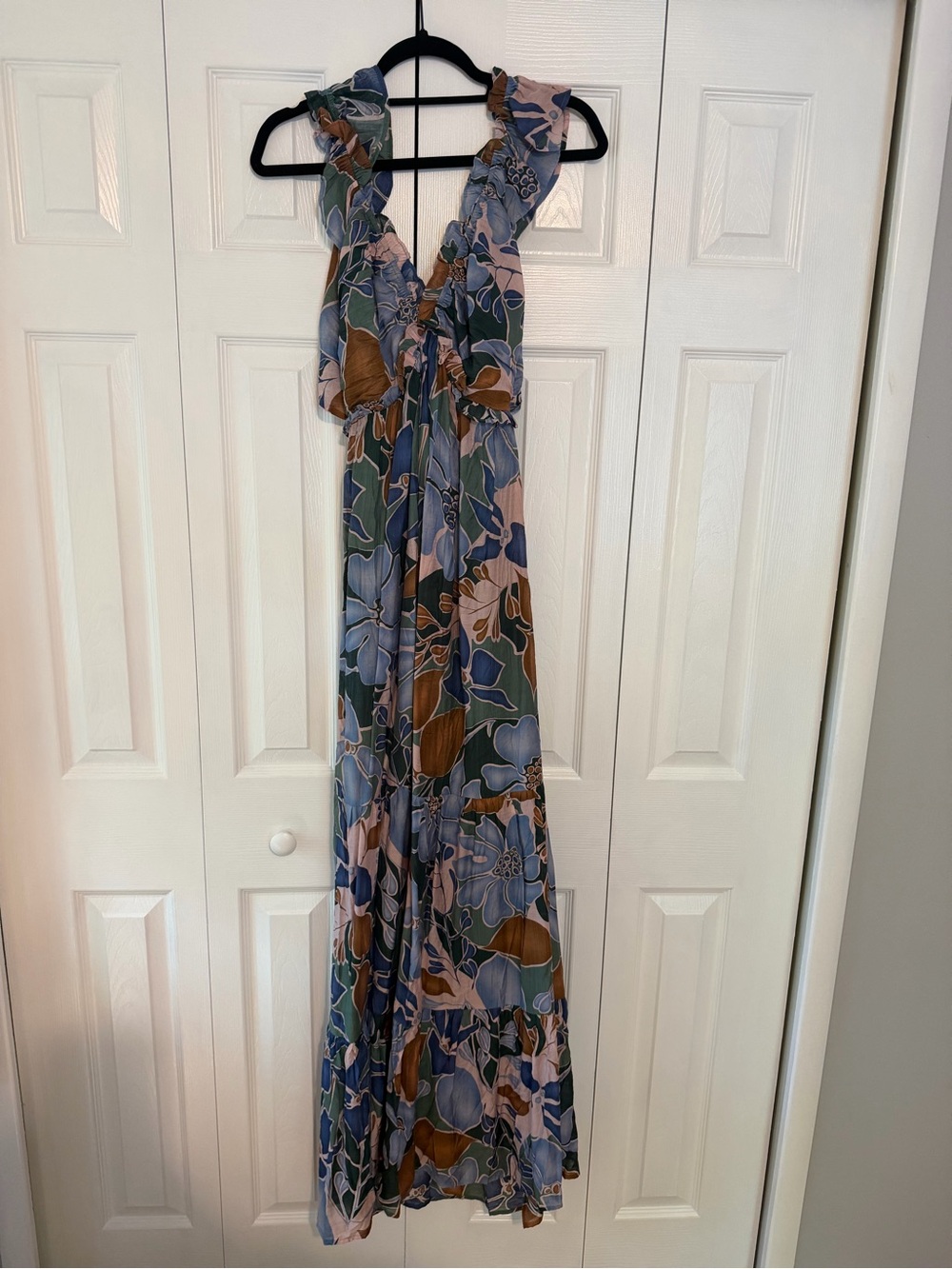 Baltic Born Floral Maxi Dress in Blue and Brown